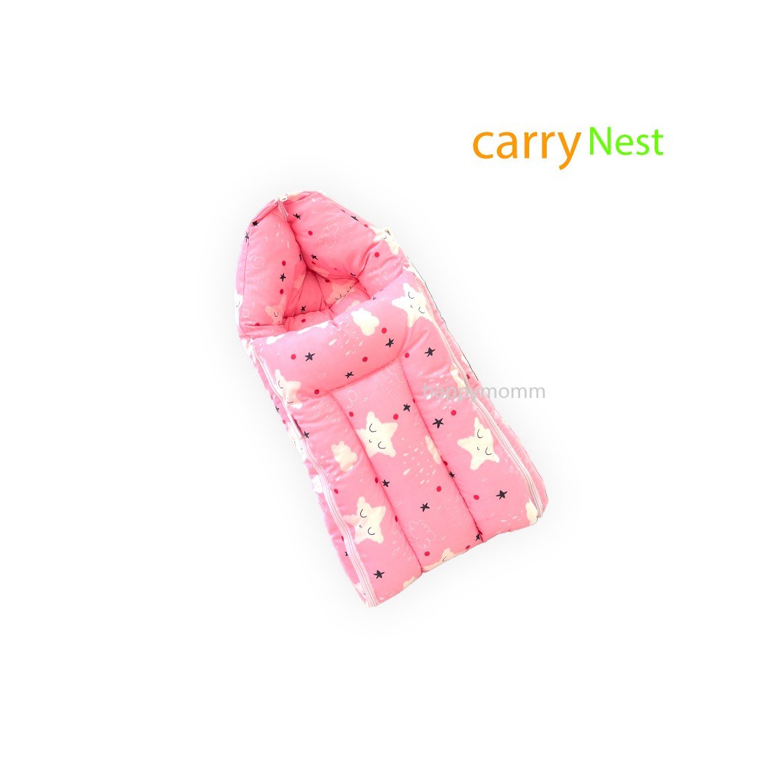 Carry Nest – Cotton Baby Nest cum Bed - Pink