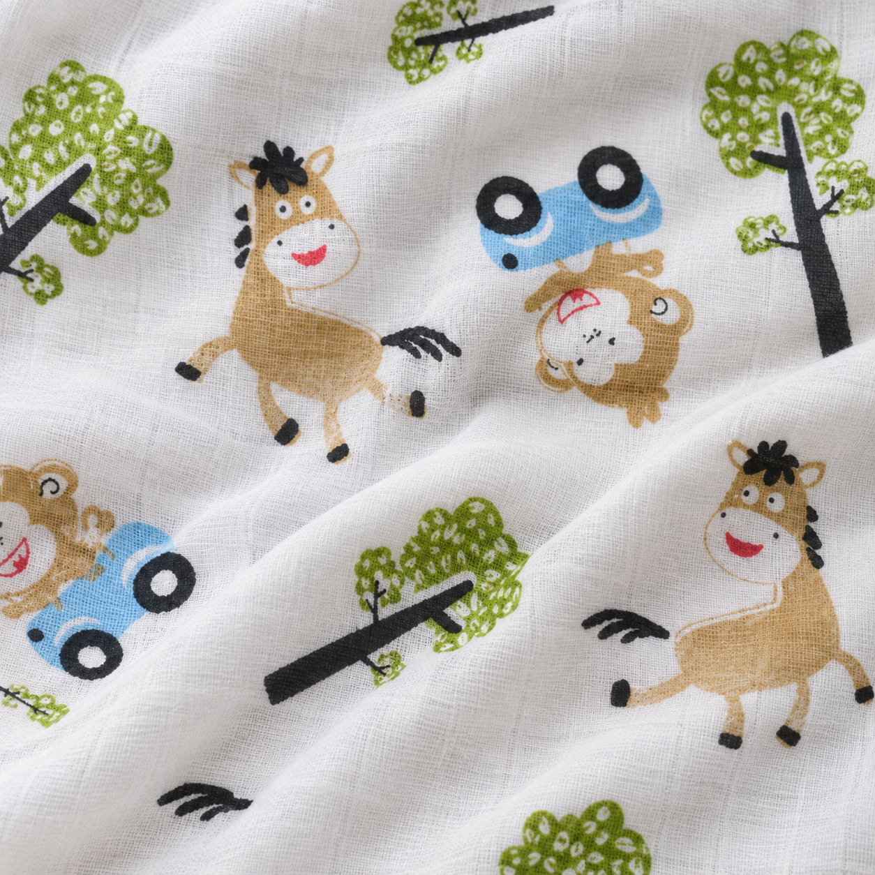Muslin Nappy-5 Layer Jungle Drive - Image 3