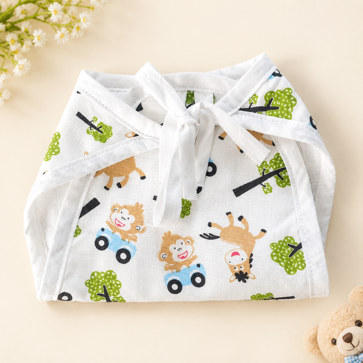 Muslin Nappy-5 Layer Jungle Drive - Image 2