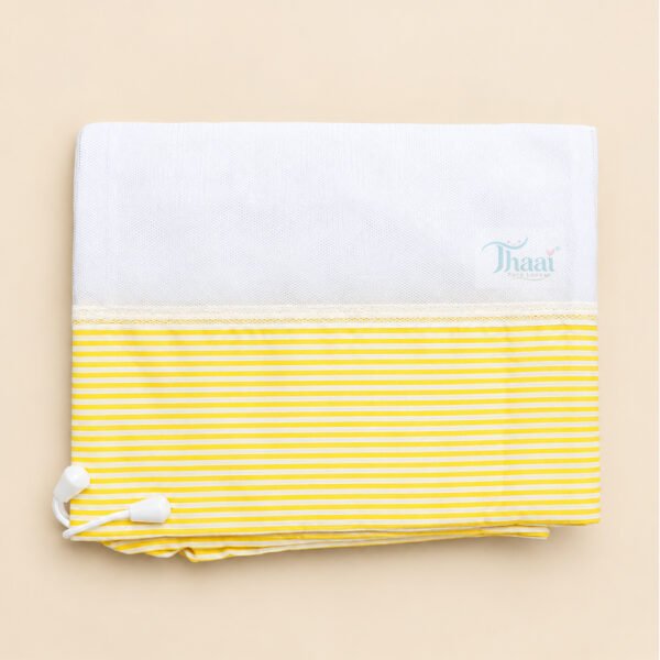 Mosquito Net For Thottil -Yellow Stripes